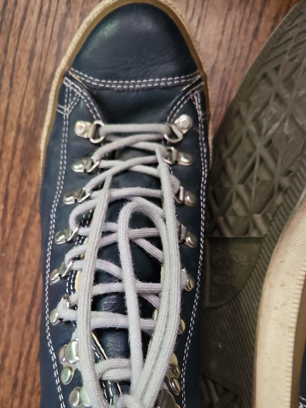 Converse Men's Navy Leather High-Top Sneakers - Picture 9 of 9